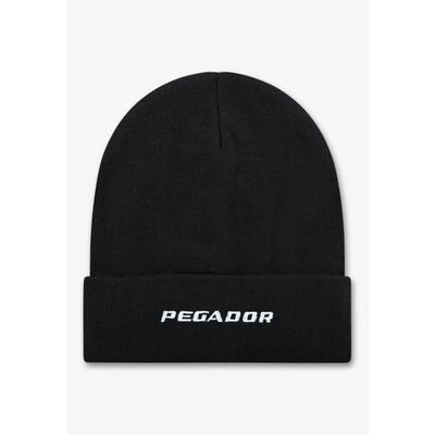 Beanie PEGADOR "Logo Beanie", Herren, schwarz, weiß, Strick, Baumwolle, unifarben, Mützen Beanie, Baumwolle, regular fit
