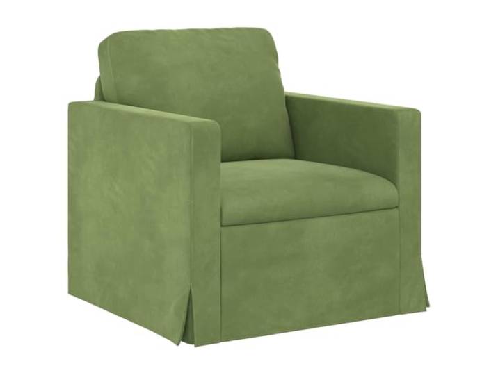 GHVBNMF Modulares Einzelsofa Samtsessel Hellgrün 78x78x80 cm Ergonomischer Polstersessel mit Holzarmlehnen und Metallrahmen für gemütliche Stunden im Wohnzimmer oder Schlafzimmer.