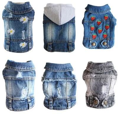 Pet Hub Denim Cowboy Pet Dog Coat   Small Dog Jeans Jacket & Vest   Puppy Outfits & Cat Clothes L 5