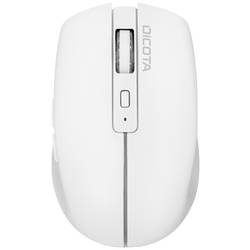 Dicota Notebook Maus Bluetooth® Weiß 5 Tasten 800 dpi, 1200 dpi, 1600 dpi Abnehmbares Kabel, Integriertes Scrollrad, Wiederaufladbar D32044