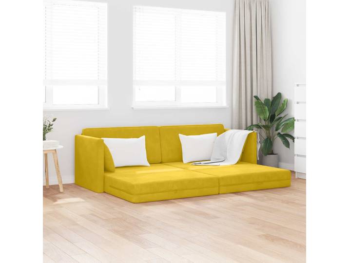 vidaXL Boden-Sofa-Bett Gelb 213 x 70 x 77 cm Samt