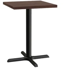 BIG Möbel GmbH Bistrotisch 70x70 cm | Walnuss | Gusseisengestell mit Kreuzfuß