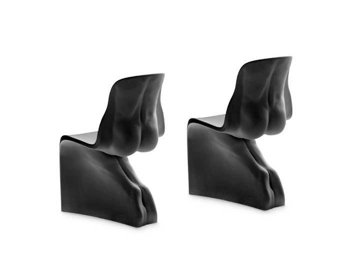 CASAMANIA set de 2 chaises HIM (Noir opaque RAL 9011 - Polyéthylène)