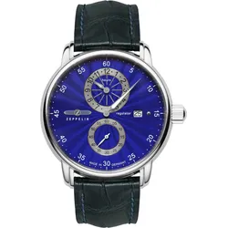 Zeppelin Herrenuhr 86263 Sonderangebot - Ultramarines Ziffernblatt mit weißen Zahlen/Indices,blaue Naht,dunkelblau - 42mm
