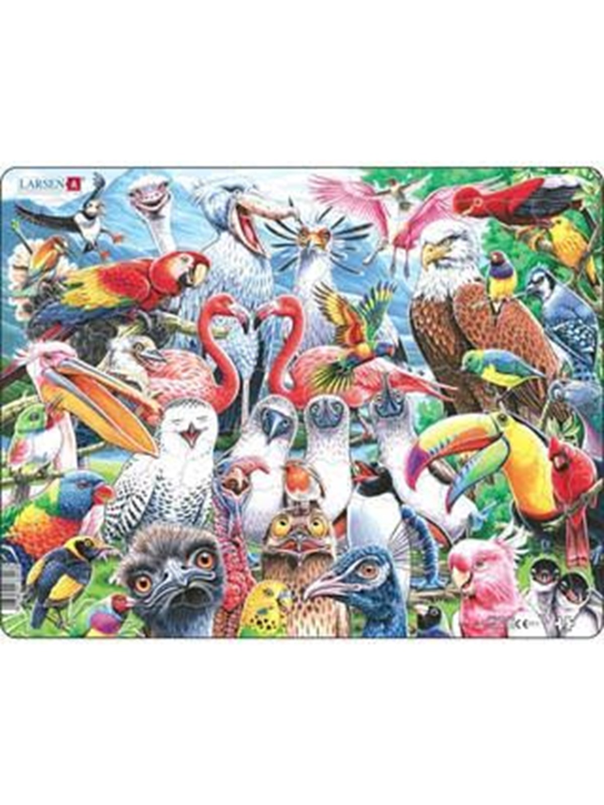 Larsen Puzzles Happy Birds Jigsaw Puzzle - 115 pieces Maxi (36.5 x 28.5 cm) 2D Puzzles