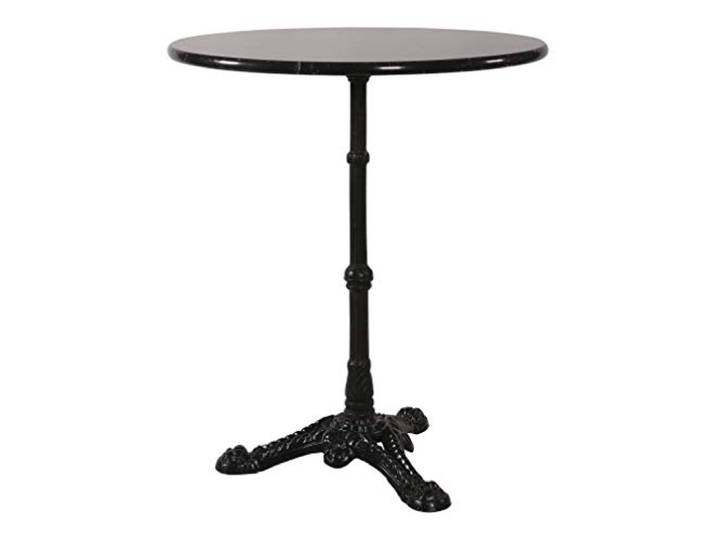 Bistrotisch Gastro Marmorplatte gusseiserner Fuß Ø60 x 73 cm schwarz NEU