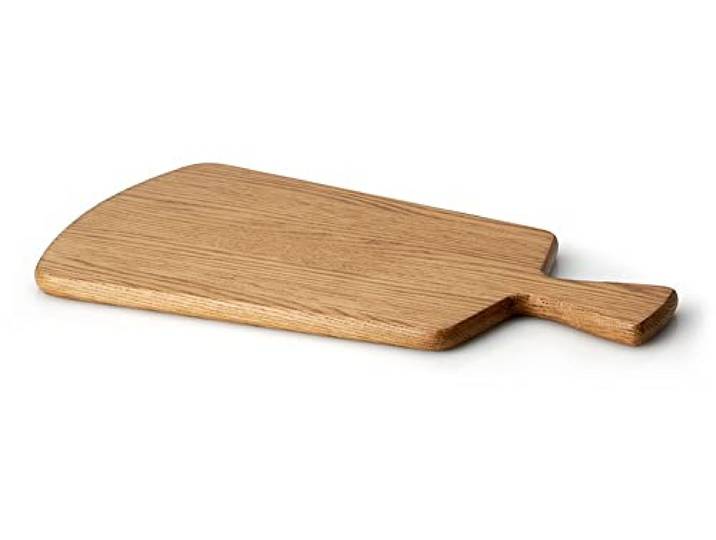 Continenta C 4108 Festes Schneidebrett aus Eichenholz mit Griff (Maße: 41,5 x 22,5 x 1,5 cm), Holz