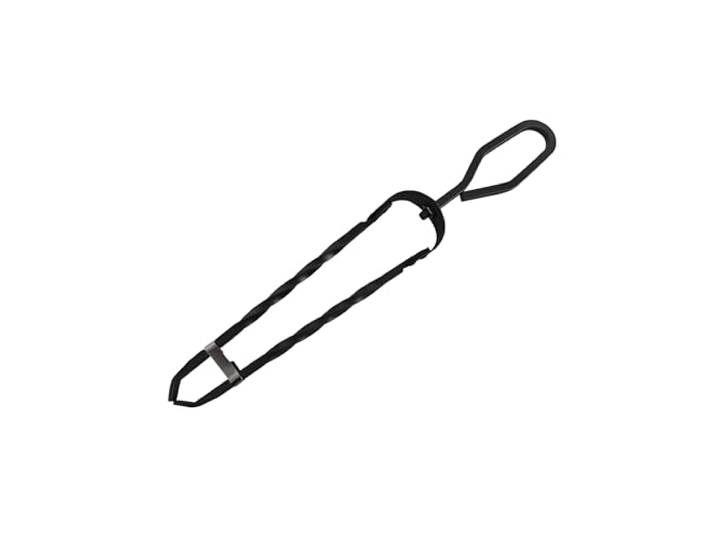 Relaxdays Pince à bois\, fer forgé\, 46 cm\, pince pour bois et briquettes\, pince à feu\, cheminée\, poêle\, noire