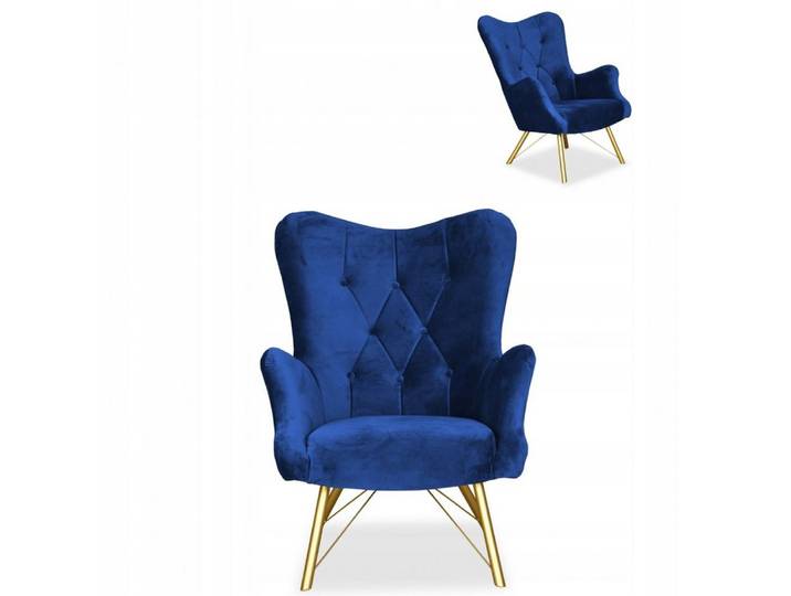 Family Meble Sessel Family Meble Luna Ohrensessel Royal 22 indigoblauer Velours 78x87x100