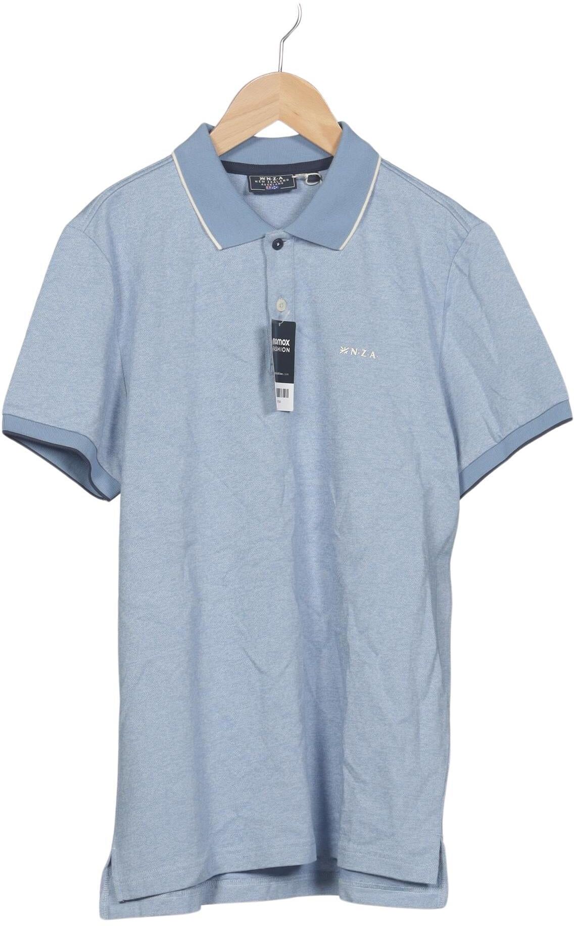NZA NEW Zealand Auckland Herren Poloshirt, Hellblau, Gr. M, Baumwolle - Second Hand