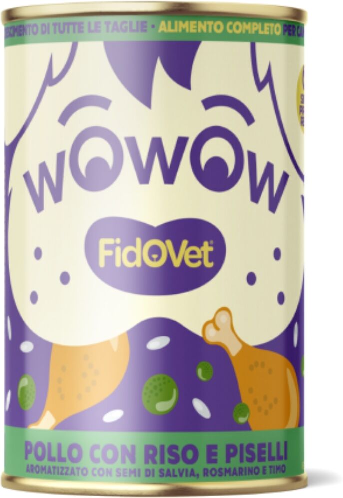 Fidovet® Fidovet Wowow Pollo con Riso e Piselli Puppy per Cuccioli 400 g