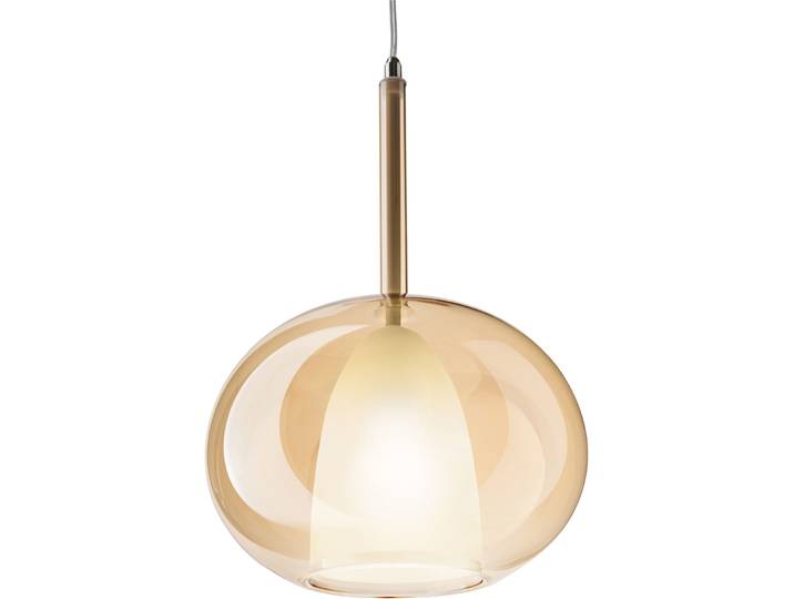 Designer-Pendellampe Giberti Luce Carina XXL Glas amber Glas D: 28 cm, E27 - Pendellampe