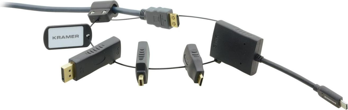 Kramer Electronics AD-RING-5 Adapterring met DisplayPort, Mini DisplayPort en HDMI naar HDMI, 0,45 m, Zwart