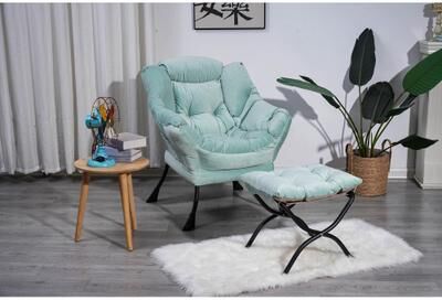 / 31.5in Steel Frame Lazy Sofa Lounge Chair with Arm and Side Pocket