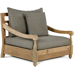 OUTFLEXX Stuhl, natur, recyceltes Teak, 90X90x82cm, inkl. Kissen, mit Armlehnen, FSC®-zertifiziertes Produkt