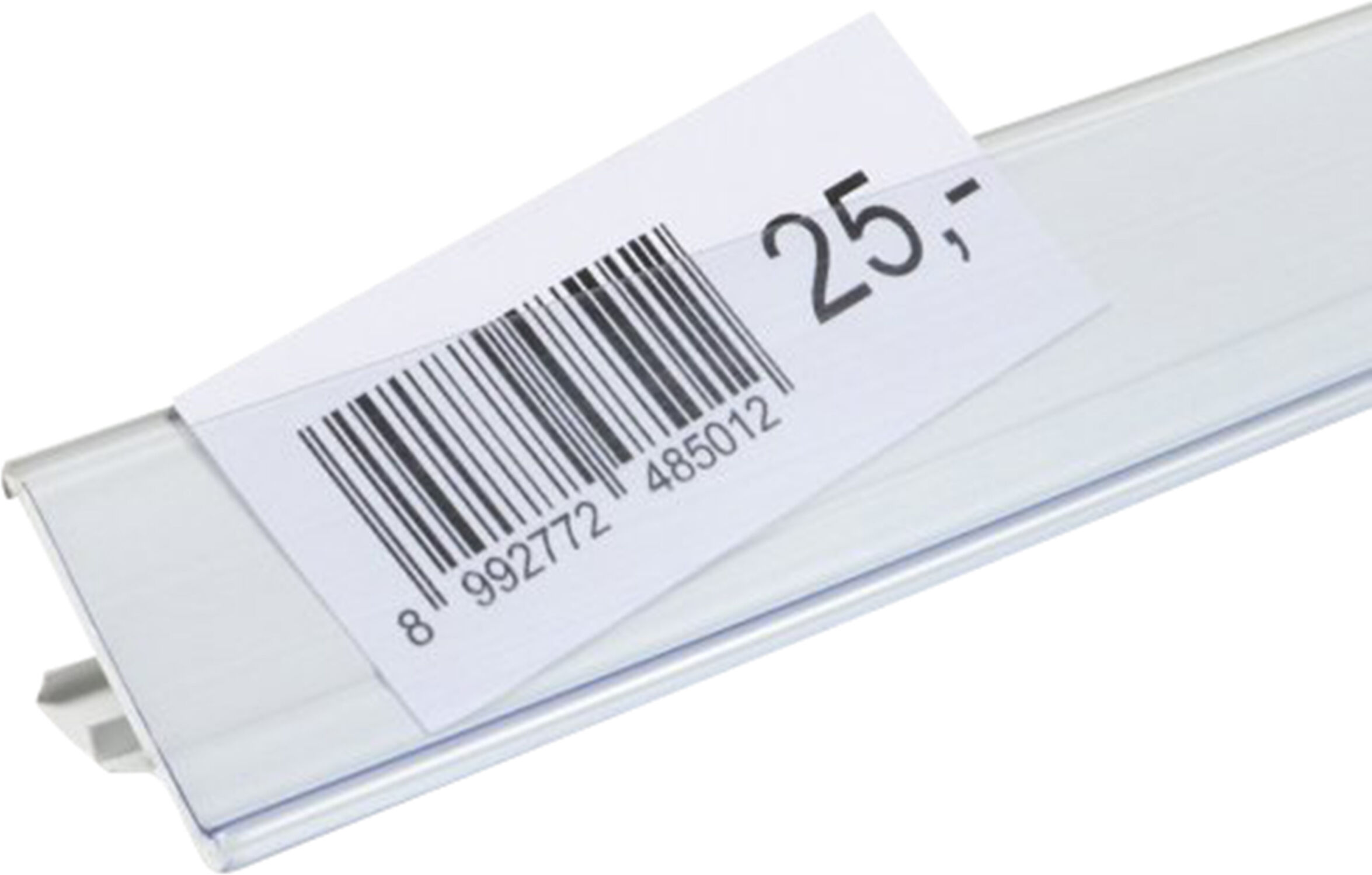 SPRINTIS Réglette porte-étiquette LS pour étagères Linde, Storebest et Tegometall blanc   1.320 mm, PVC