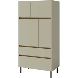 KOMMODE MURO 80/165/40cm mit 2 Schubladen 4 Türen Hellgrün