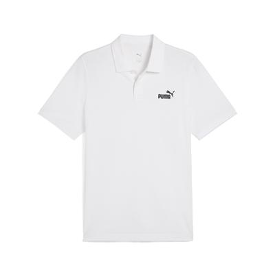 Poloshirt PUMA "Essentials No. 1 Logo Pique-Poloshirt Herren", Herren, Gr. S, weiß, Obermaterial: 4% Elasthan, 96% Baumwolle; Ärmelbund: 4% Elasthan, 96% Baumwolle; Kragen: 4% Elasthan, 96% Baumwolle, clean, regular fit, Shirts
