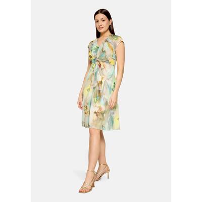 Meshkleid BETTY BARCLAY "Damen mit Raffung", Damen, Gr. 36, Normalgrößen, Kurzarm, Jersey, bunt (mint, nature), Jersey, Obermaterial: 95% Polyester, 5% Elasthan. Futter: 92% Viskose, 8% Elasthan, körpernah kurz, V-Ausschnitt, Kleider