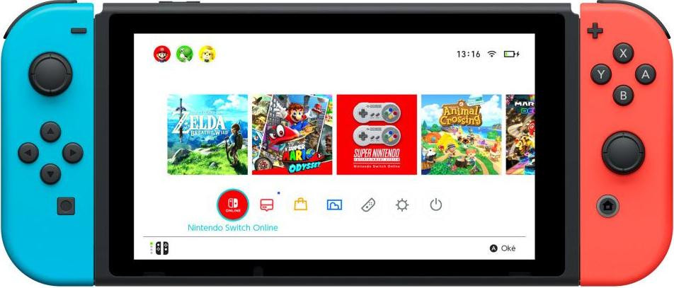Nintendo Switch, kleur: neonrood/neonblauw, opslag: 32 GB