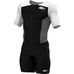 Herren, Velotrikot, Z3rod Elite Triathlon-Anzug Schwarz/Weiss für Herren (L), Weiss, Schwarz