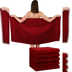 Betz 6 Stück DuschtücherPremium 70x140 cm Farbe dunkelrot