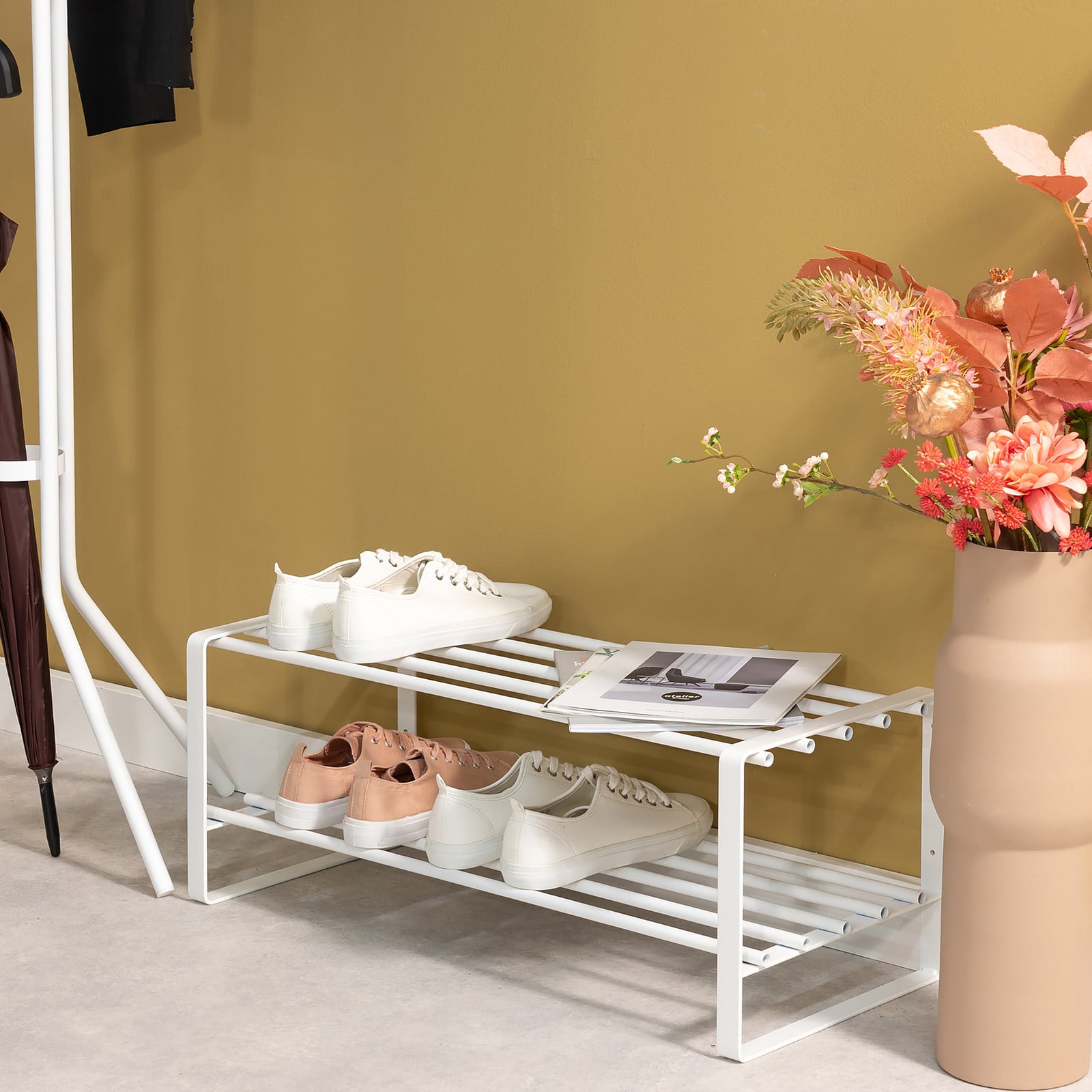 Spinder Design schoenenrek Rex wit metalen interieurplanken B/D/H: 27 x 29 x 29 cm