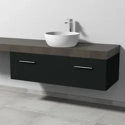 Sanipa Waschtischunterschrank „2morrow“ 1200 × 340 × 520 mm in Vulkan (matt)