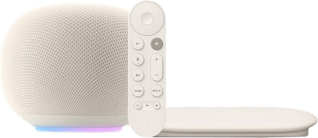 Google Home Speaker Crème en Google TV Streamer 4K