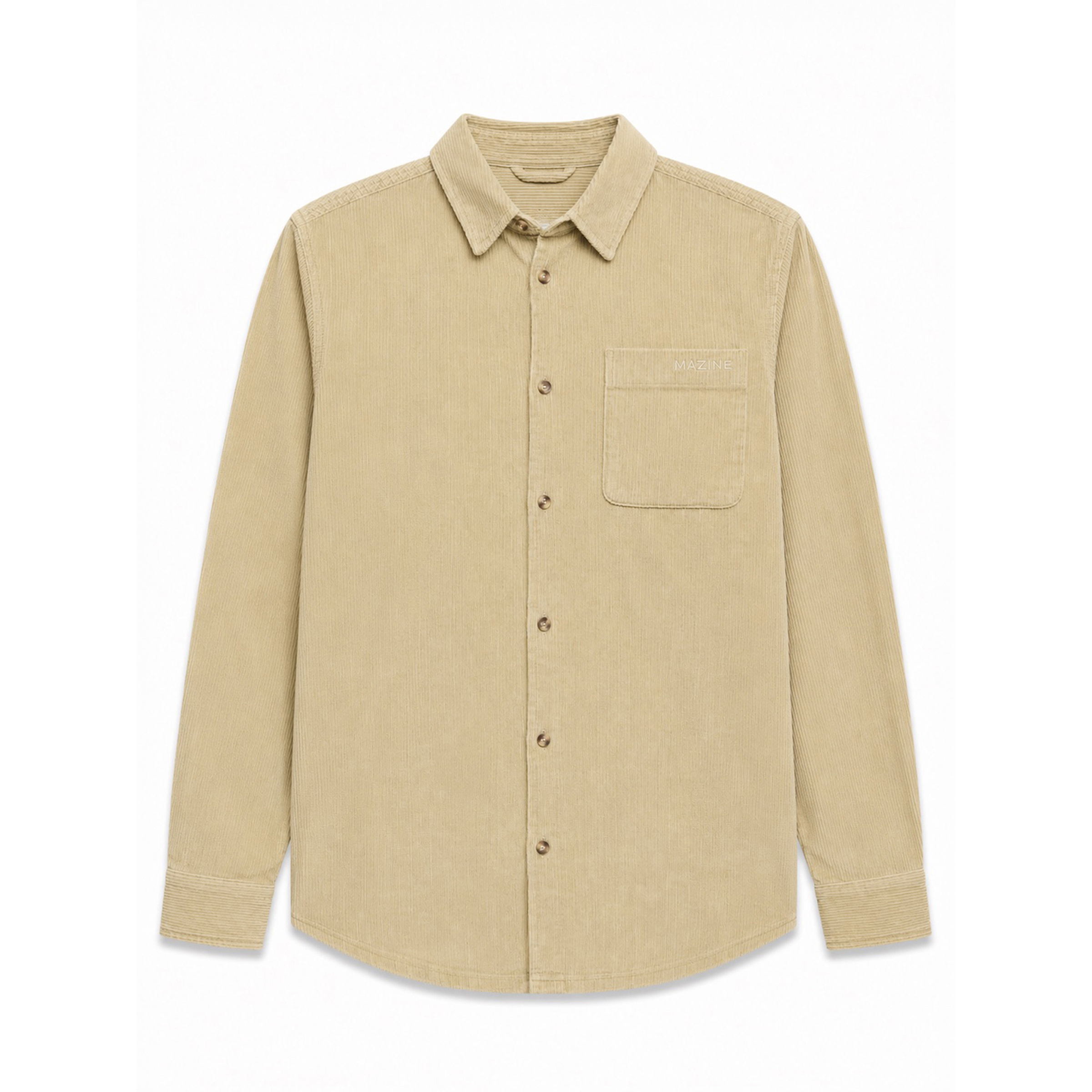 Mazine Pocket Corduroy Herren Hemden beige Größe M Lifestyle Hautfreundlich