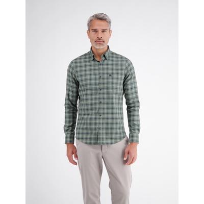 Karohemd LERROS "Sportliches Karohemd aus reiner Baumwolle mit Brusttasche", Herren, Gr. XXL, Normalgrößen, basil grün, 100% Baumwolle, Hemden Karohemd
