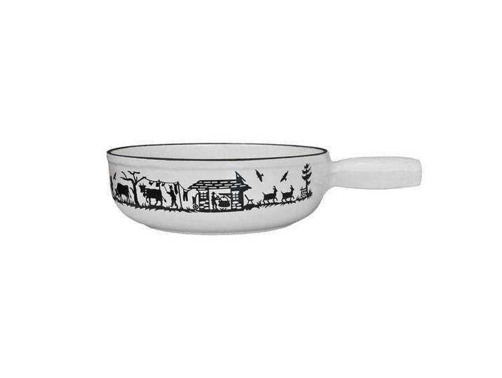 Heidi Cheese Line Fonduepfanne, Schwarz, Weiss, Metall, 2,3 l, rund, rostfrei, geschmacksneutral, Tischgrills & Fondues, Fondue-Sets