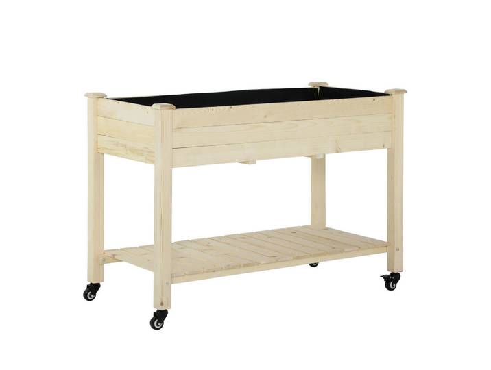 ComfortXL Hochbeet De-15967 mit integrierter Bewässerung Naturholz, Naturfarben, 299.72x210.82x139.7 cm, Gartenzubehör, Hochbeete