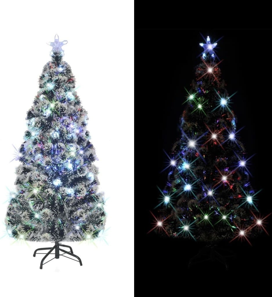 Syfax Glasvezel Kerstboom met LED-verlichting en standaard