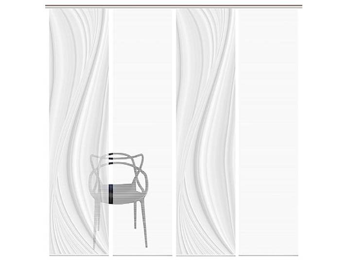 Vision S 080507 LAURINA Schiebegardine, halbtransparent, Bambusoptik, 260x60 cm, Farbe:grau, Größe:260 x 60 cm, Anzahl:4X