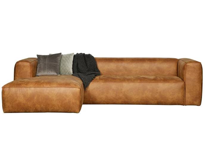Maison ESTO Ecksofa BENNO recyceltes Leder Sofa Eckcouch cognac Breite 305 cm, hochwertige Verarbeitung