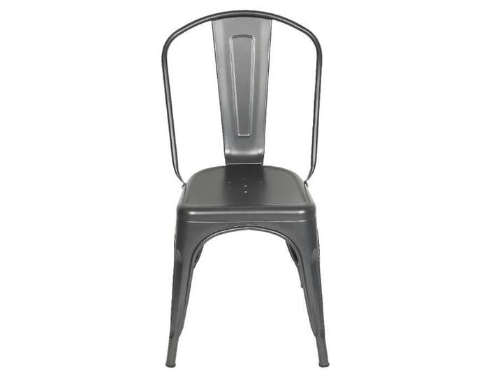 Chaise de jardin - PEACHES - Lot de 4 - Acier noir - Dossier amovible - Style vintage
