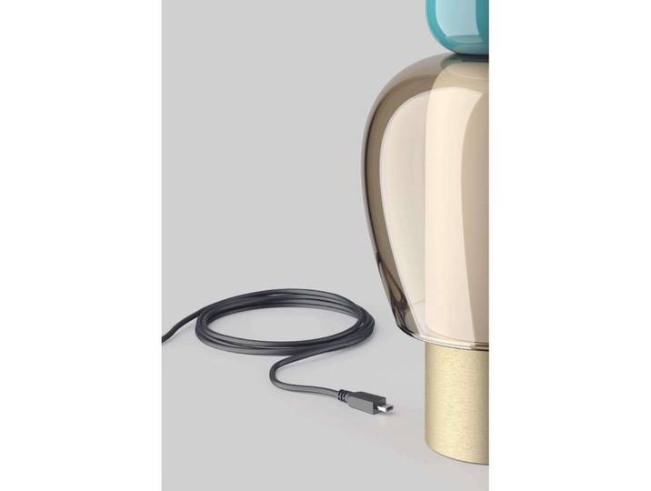 lampe à poser Easy Peasy ToGo, turquoise/doré, 24 cm - Lodes - Métal