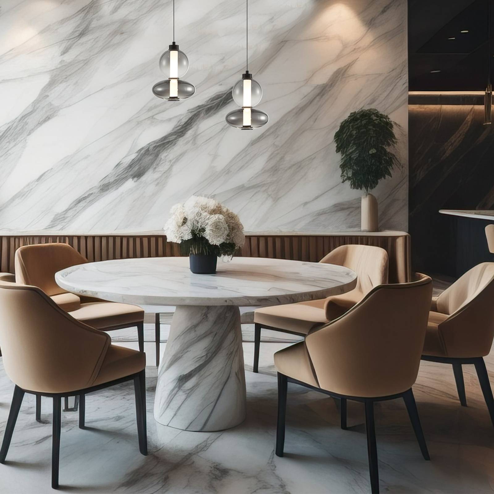Glas Hängelampe Daphne Eko-Light, alu / grau / zink, für Wohn- / Esszimmer, Glas, Modern, Pendelleuchte