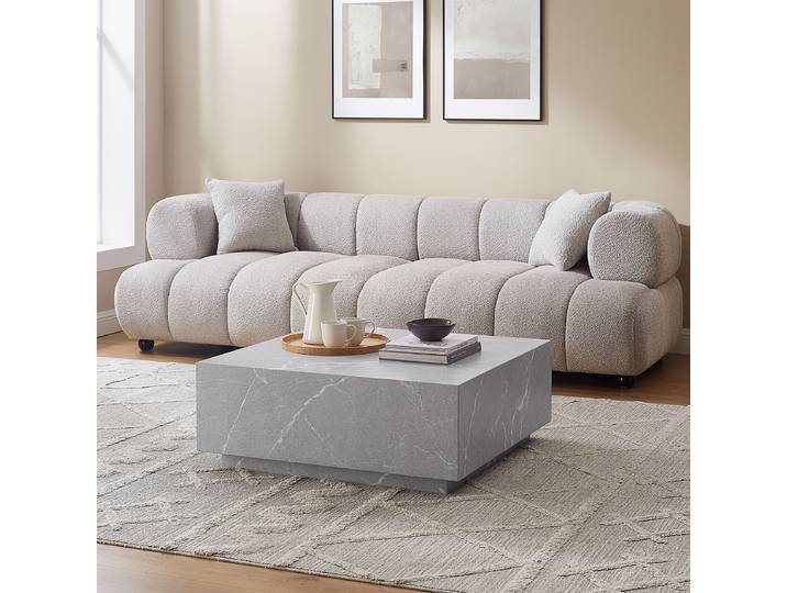 Table basse carrée Zelale 90 x 35 x 90cm Gris