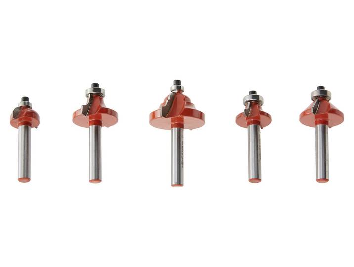 Wolfcraft Profilfräser-Set Hartmetall ⌀ 8 mm 5-teilig