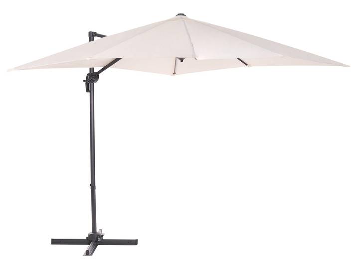 BELIANI Sonnenschirm Beige Polyester quadratische Form 250 x 250 x 235 cm Terrasse Balkon Garten