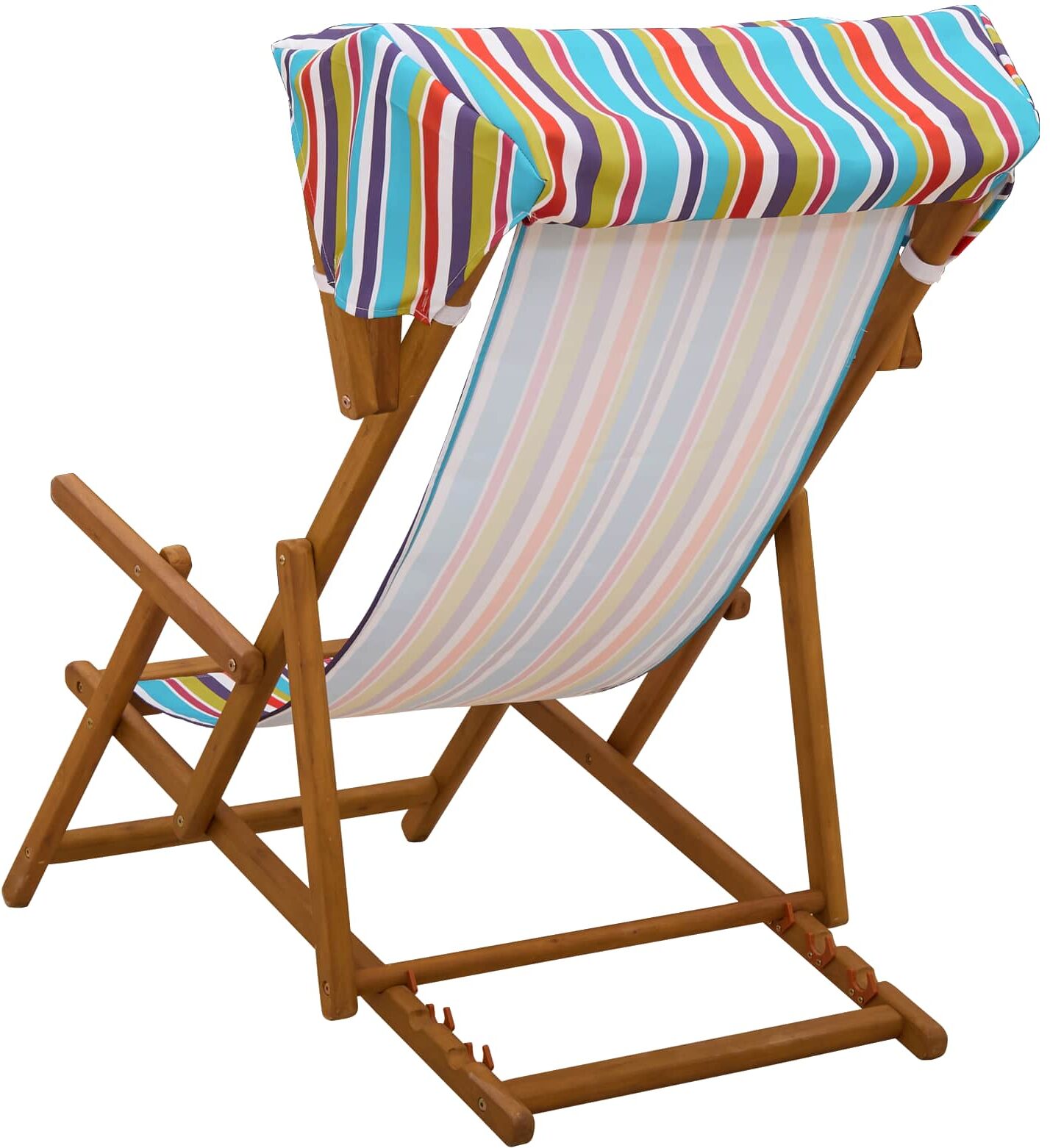 vidaXL Chaise Longue 3 Position Bois d'eucalyptus massif Multicolore