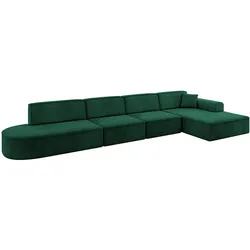 ECKSOFA Ottomane Rechts IREA-L3-v3 - 412x165x77 cm Grün