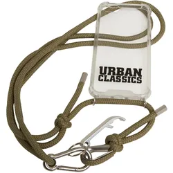 Urban Classics Phone Necklace with Additionals I Phone 8, Handykette, Transparent, Grün