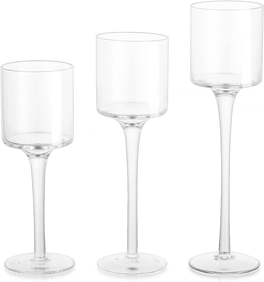 Omgoods Set van 3 Elegante Theelichthouders van Glas