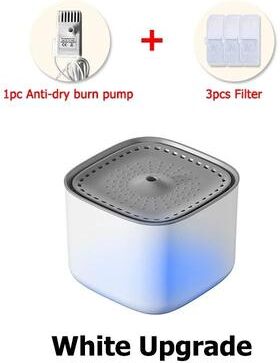 Uplift Picks Automatic Pet Water Fountain With Silent Filtration System white Upgrade