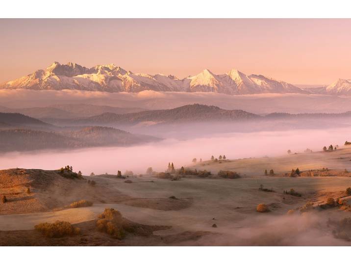 Fototapete PAPERMOON Photo-Art KRZYSZTOF MIERZEJEWSKI, NEBEL TATRA , bunt, B:2,5m L:1,86m, Vlies, Tapeten, Fototapete
