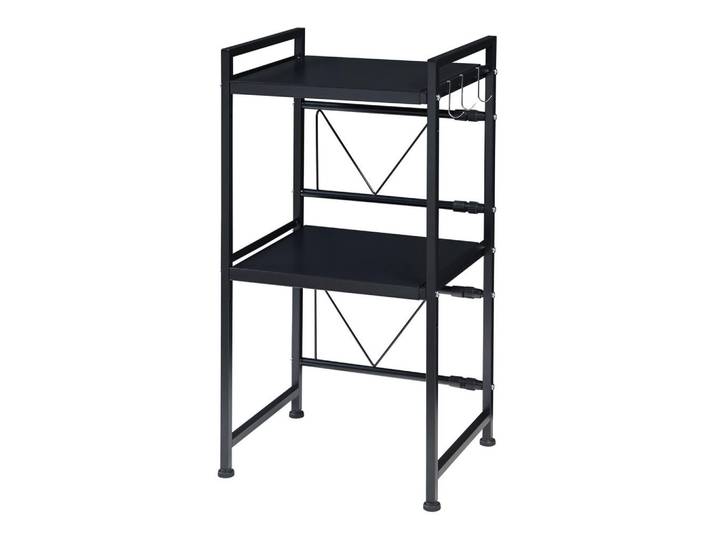 [en.casa] Mikrowellenregal Sorsele, Schwarz, Metall, 2 Fächer, 63x78.5x32 cm, Küchen, Küchenmöbel