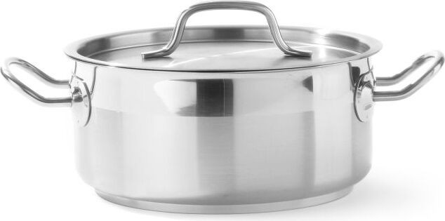 HENDI Profi Line Braadpan met deksel, roestvrij staal, 2,8 liter, 200x90 mm